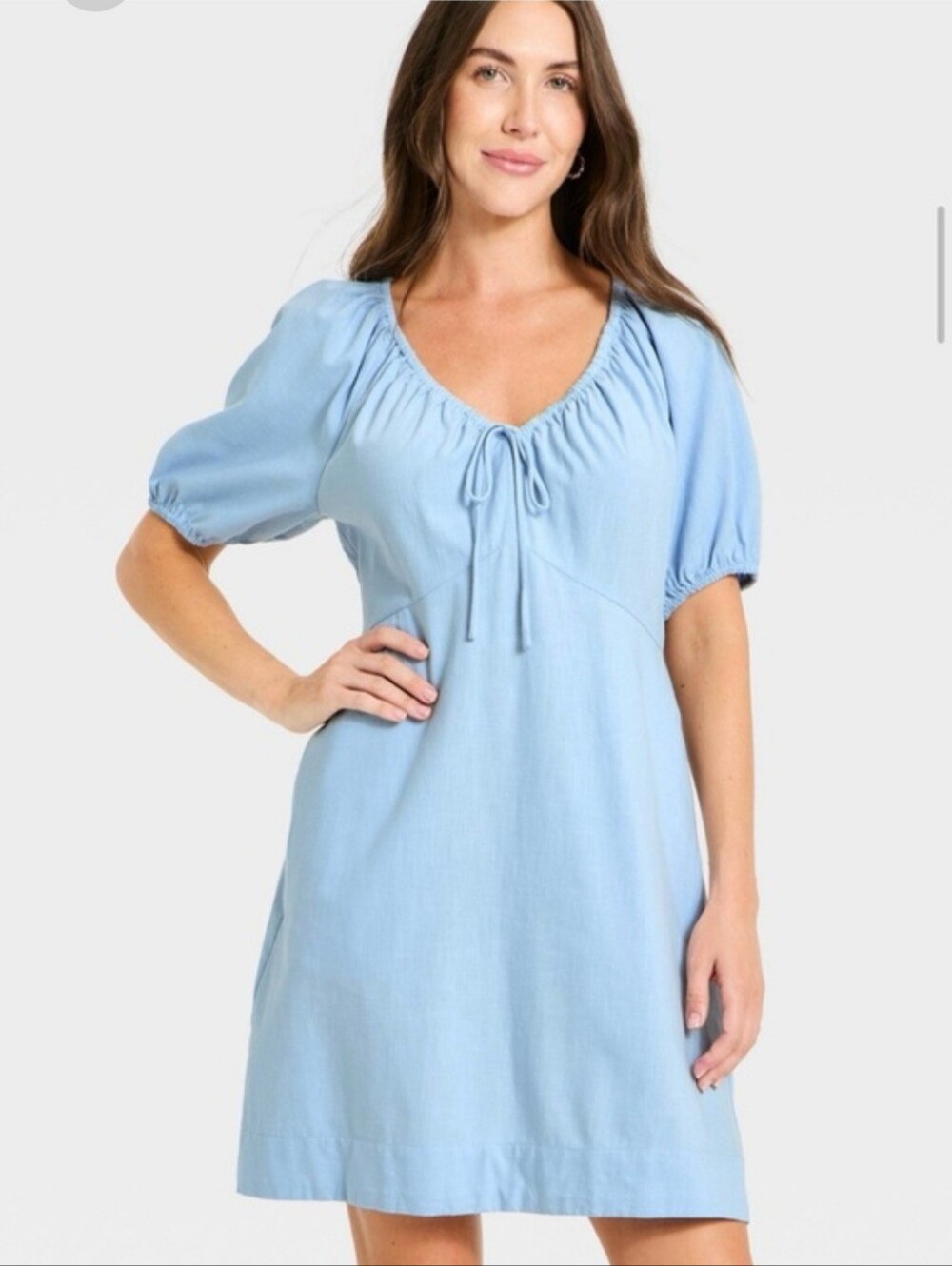 Universal Thread-Puff Sleeve Mini A Line Dress
